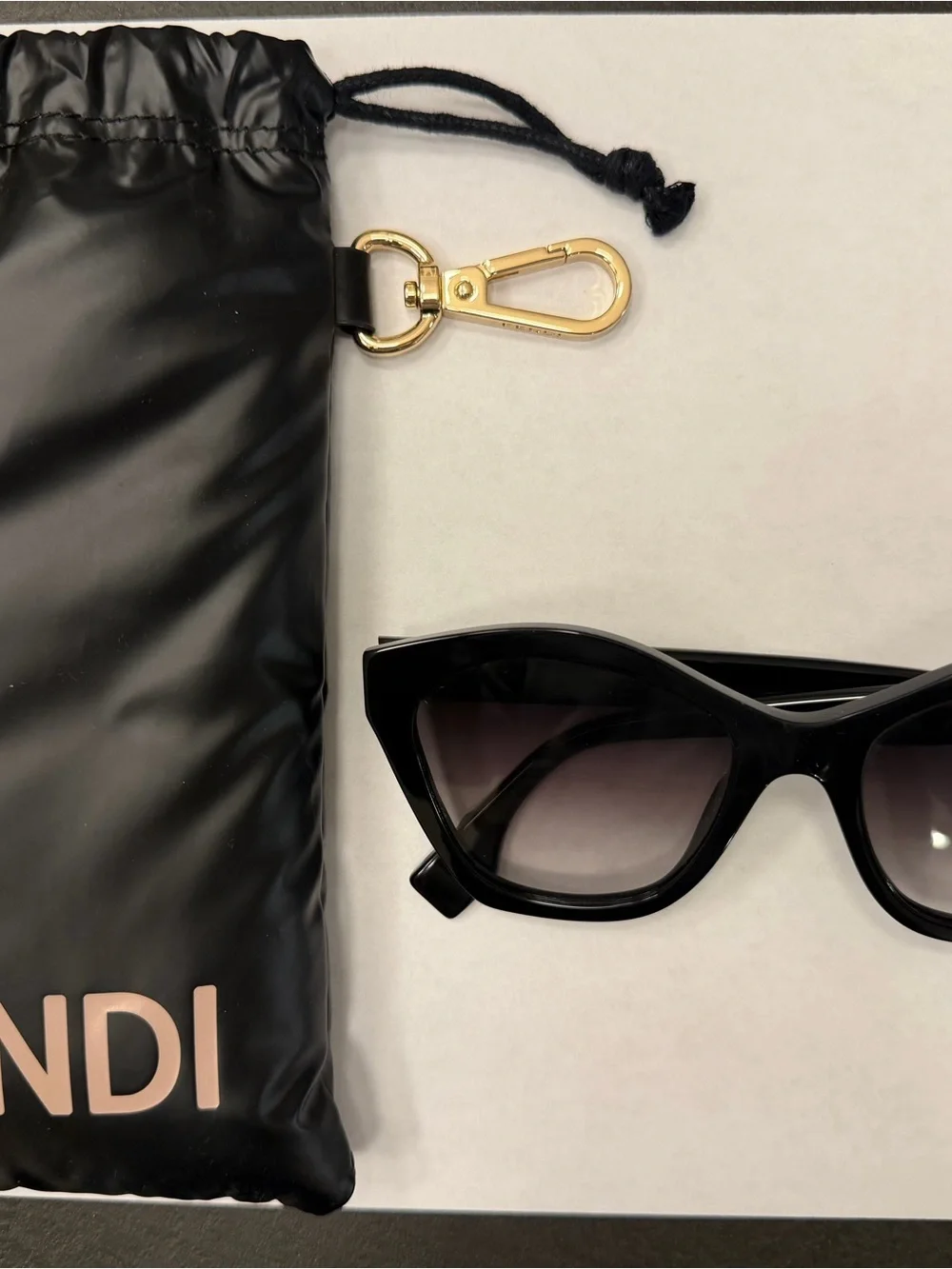 Fendi Black Sunglasses - Lettering 52mm Square - like new!